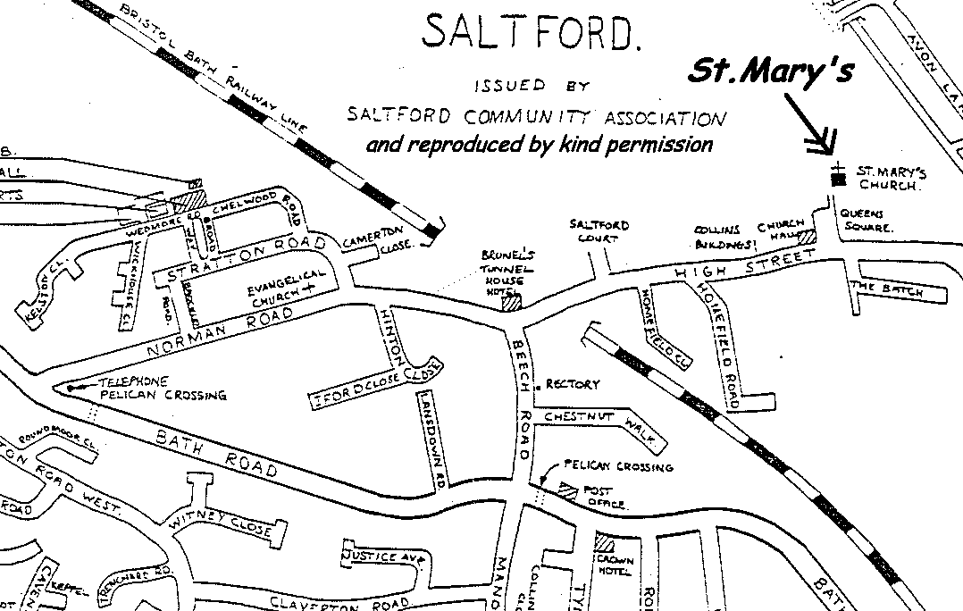 Map to St. Mary's Saltford